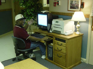 resident using the Internet